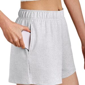 AUTOMET Womens Sweat Shorts Trendy Casual Athletic Shorts Running Summer Vacation Outfits Comfy 2024 Fashion Workout Clothing Grey S