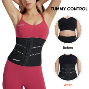 HOTSUIT Waist Trainer for Women Cincher Back Support Sauna Wraps Corset Shapewear Sauna Suit,Black,XL