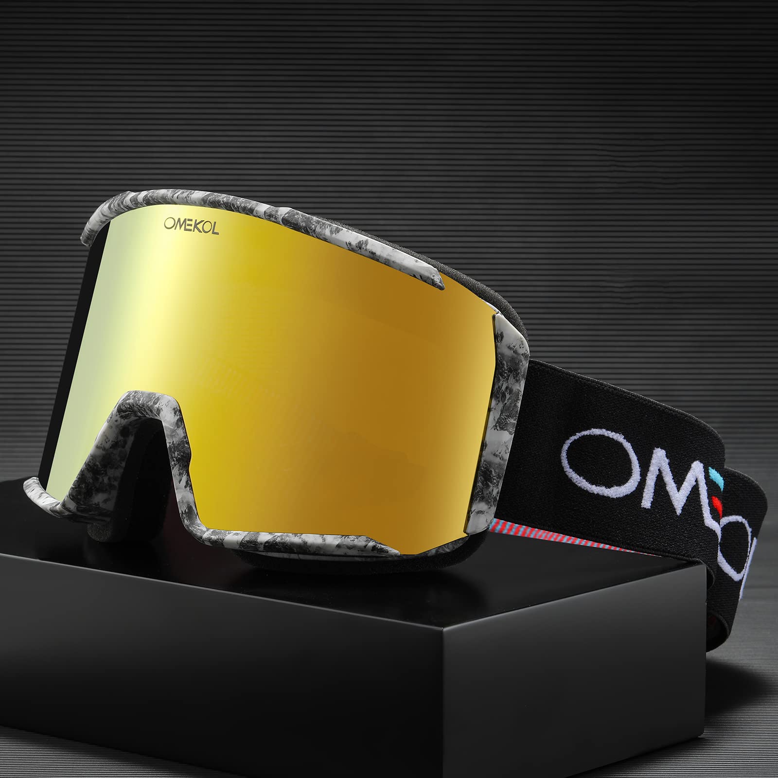 OMEKOL Double Layers Anti-Fog Ski Goggles OTG For Men Women Snow Snowboard Glasses Mask Snowmobile Outdoor Sport Eyewear (G3)