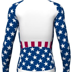 Lo.gas USA Cycling Jersey Men Long Sleeve Bike Biking Shirts American Flag Road Bicycle Clothing Full Zip with Pockets