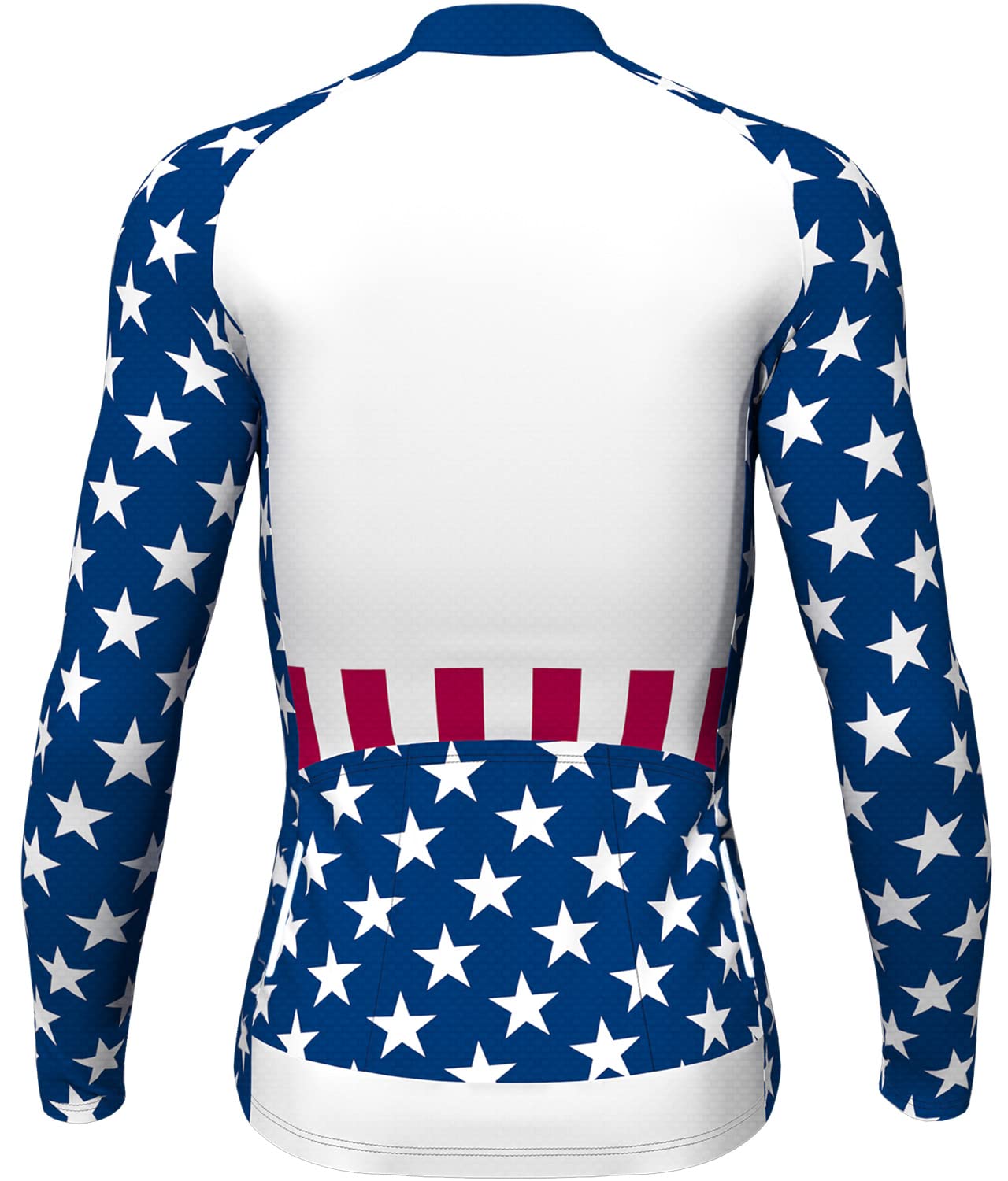 Lo.gas USA Cycling Jersey Men Long Sleeve Bike Biking Shirts American Flag Road Bicycle Clothing Full Zip with Pockets