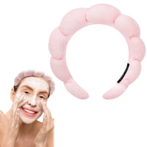 hatak makeup headband, bubble headband for washing face, spa headband for women, puffy headband for washing face (c)