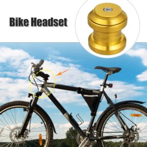 X AUTOHAUX 34mm 1-1/8" Threadless Bicycle Headset Combo Bike Threadless External Headset Sealed Cartridge Bearings MTB Road Headset with Top Cap Gold Tone