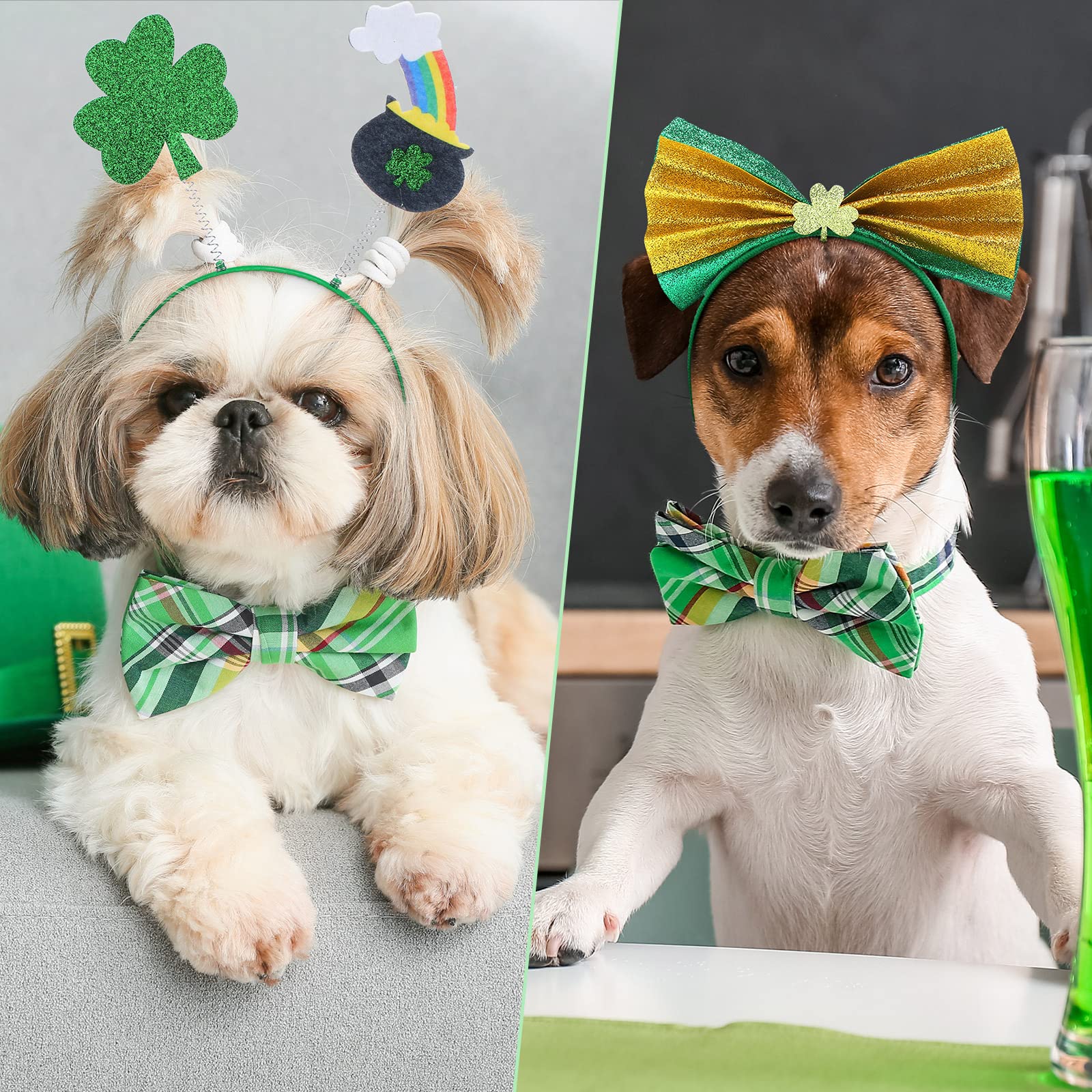 24 Pieces St. Patrick's Day Head Boppers Headband Irish Accessories Clover Headband Shamrock Headpiece Green Headwear for Celebration St. Patrick's Day