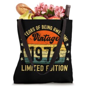 50th birthday gifts for 50 year old men women vintage 1973 Tote Bag