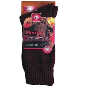 Diamond Star Merino Wool Socks 6 Pairs Thermal Socks Insulated for Cold Weather Winter Socks For Mens & Womens 10-13 (Multicolor)