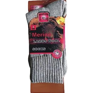 Diamond Star Merino Wool Socks 6 Pairs Thermal Socks Insulated for Cold Weather Winter Socks For Mens & Womens 10-13 (Multicolor)