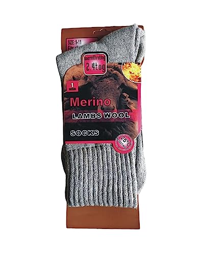 Diamond Star Merino Wool Socks 6 Pairs Thermal Socks Insulated for Cold Weather Winter Socks For Mens & Womens 10-13 (Multicolor)