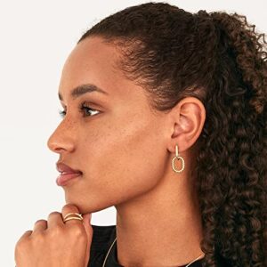 PAVOI 14K Gold Convertible Rope and Plain Link Earrings for Women | Paperclip Link Chain Earrings | Drop Dangle Earrings (Yellow Gold)