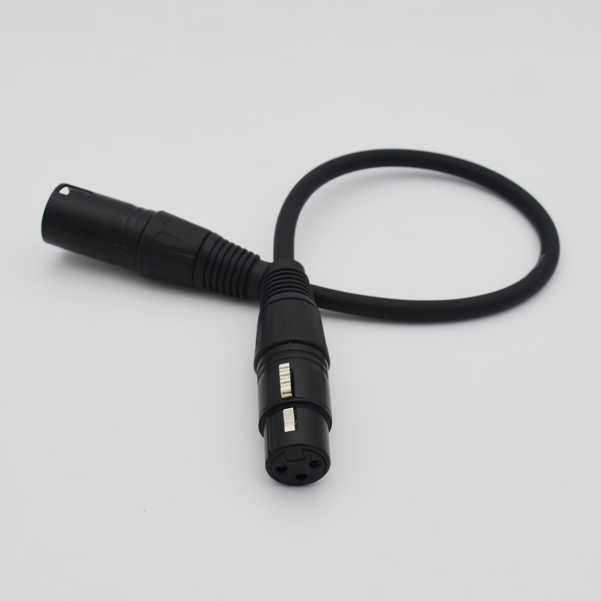 Czyuntuo XLR Cable 1ft XLR Male to Female Black Balanced Microphone Cable - 2 Pack