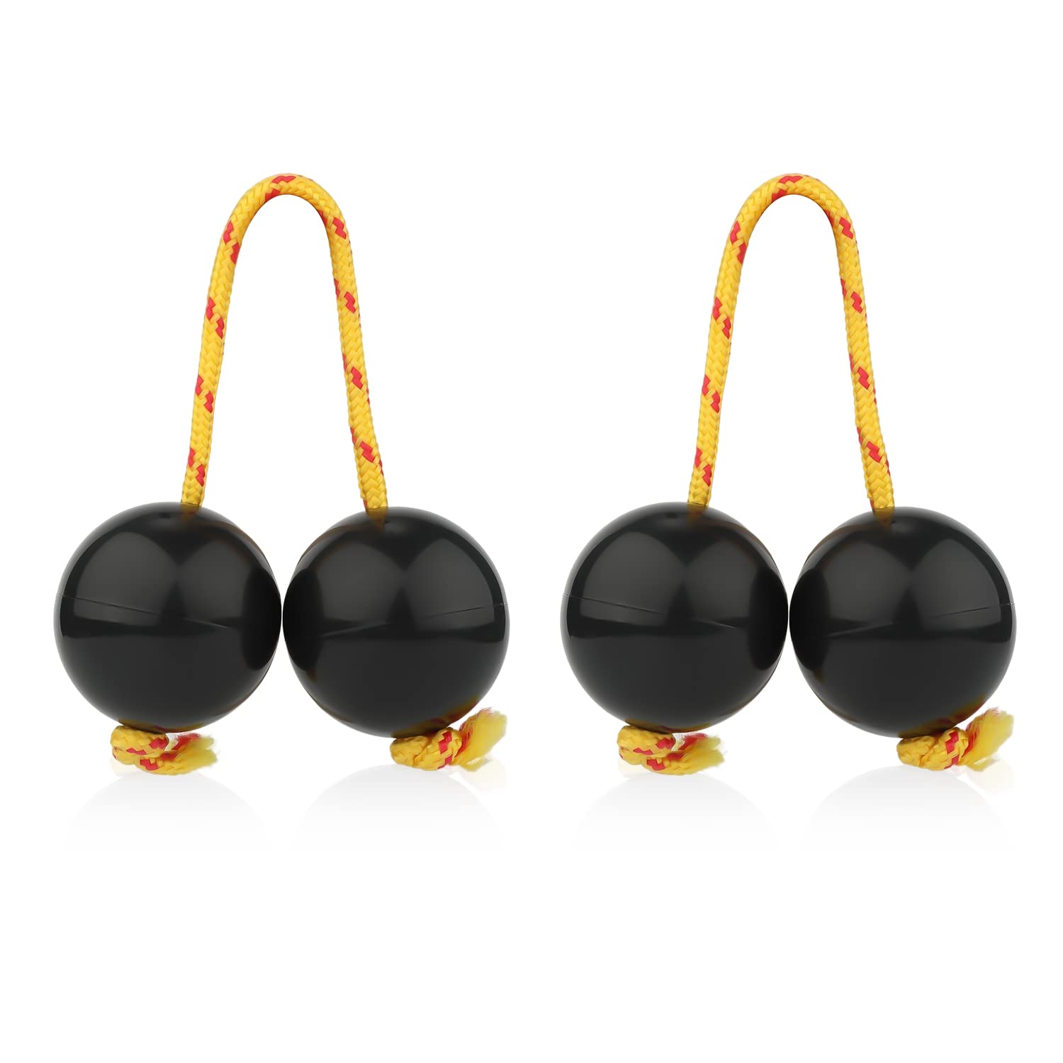 2 Pack Aslatuas Rhythmic Ball, Kashaka Shaker Instrument Classical African Shaker Rattle Hand Percussion for Kids Adults Beginners Parties Musical Classes (Black)