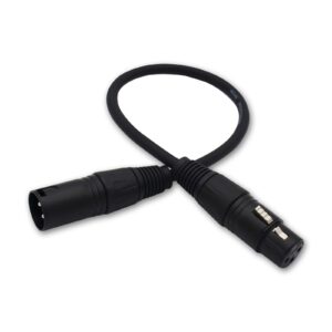 Czyuntuo XLR Cable 1ft XLR Male to Female Black Balanced Microphone Cable - 2 Pack