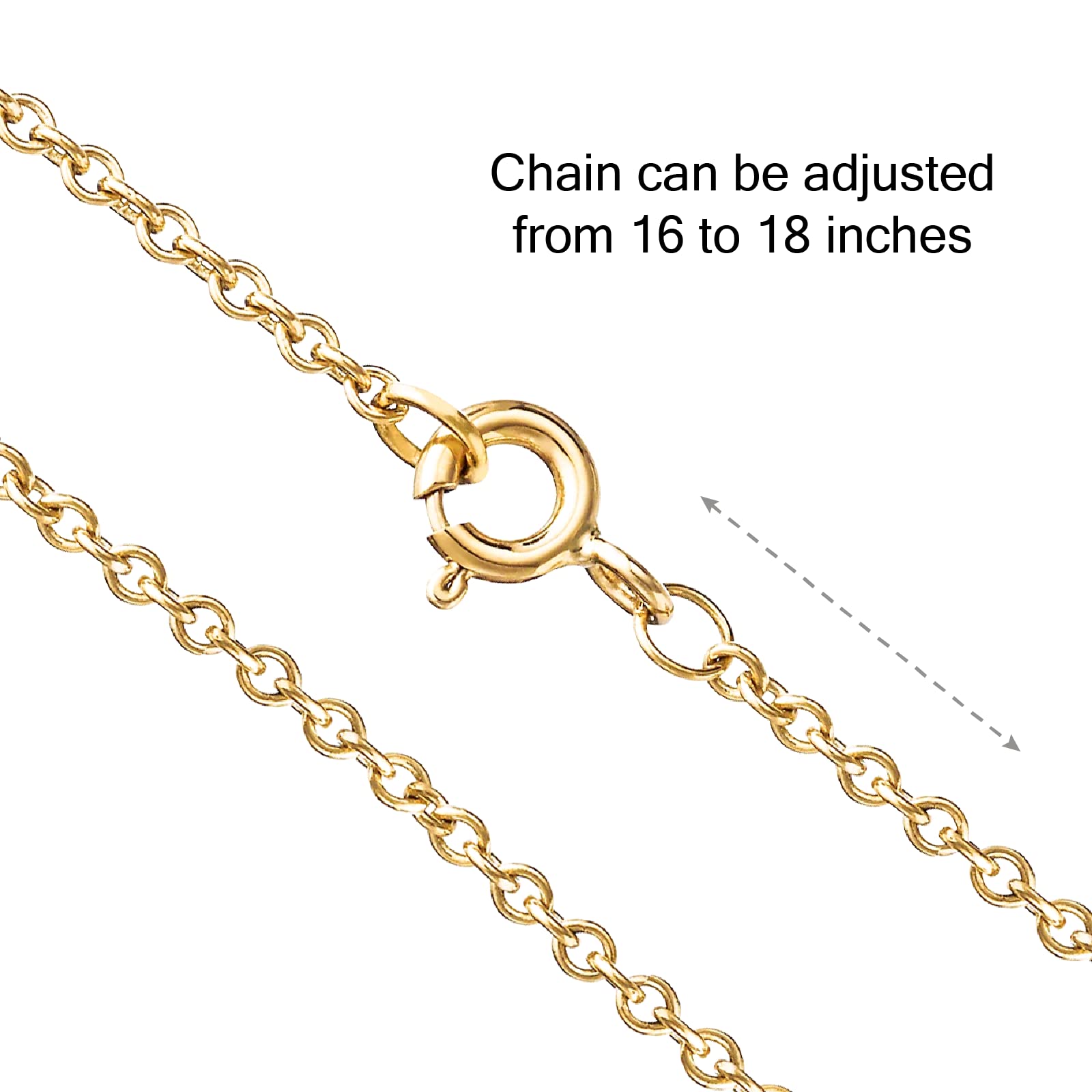 Little Ashley Jewelry 925 Sterling Silver 18k Gold Plated Simple Circle Pendent Necklace, Sterling Silver Pendant Necklace for Women Teen Girls Jewelry Gifts Adjustable 16-18 inches Link Chain (Gold)