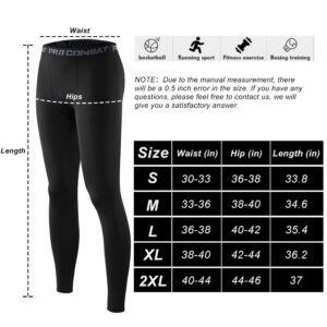 HYCOPROT Men's Compression Pants Athletic Tight, Leggings Base Layer Bottoms for Running Workout Sports Yoga Basketball Black