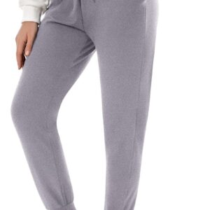 FULLSOFT Fleece Lined Sweatpants for Women-Women's Thermal Joggers with Pockets Lounge Pants for Yoga Workout Running Winter(Slate Heather,XX-Large)