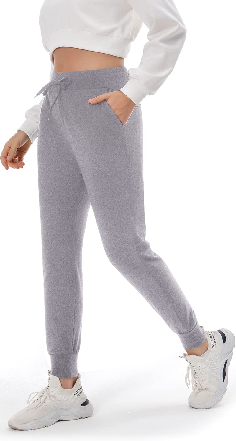 FULLSOFT Fleece Lined Sweatpants for Women-Women's Thermal Joggers with Pockets Lounge Pants for Yoga Workout Running Winter(Slate Heather,XX-Large)