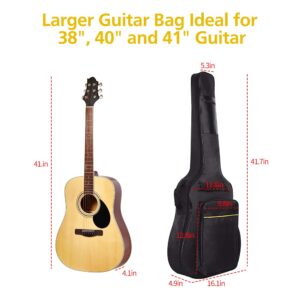 Mdvora Guitar Bags, 2 Pack Guitar Gig Bag, 38 40 41 inch Electric Guitar Case, Waterproof Oxford Electric Guitar Gig Bag, Two Pockets, for Acoustic Classical Guitar, Ukulele, Bass Guitar(2 Pack)