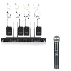 Phenyx Pro 4 Channel Wireless Microphone System PTU-7000B with Handheld Microphone PWH-7