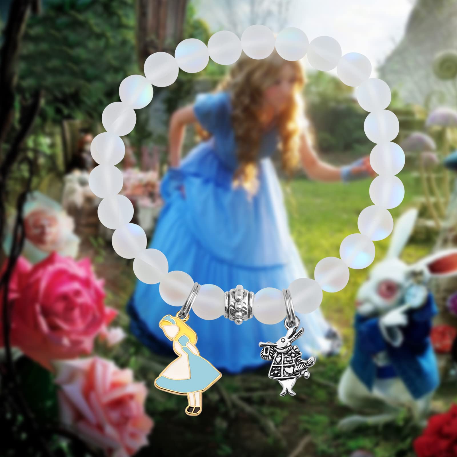 UJIMS Alice Bracelet Wonderland Movies Inspired Gifts Alice Fans Jewelry for Best Friend Rabbit Alice Cartoon Merchandise (Ace Bracelet)