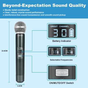 Phenyx Pro 4 Channel Wireless Microphone System PTU-7000B with Handheld Microphone PWH-7