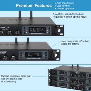 Phenyx Pro 4 Channel Wireless Microphone System PTU-7000B with Handheld Microphone PWH-7