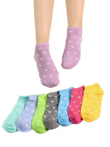 wdirara women's 8 pairs heart print colorful athletic ventilation low cut ankle socks multicolor one-size