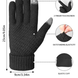 4 Pairs Womens Winter Gloves Warm Touch Screen Knit Fleece Gloves for Women Cold Weather (Black, Gray, Pink, Beige, One Size)