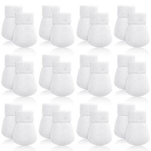 12 Pairs Preemie Mittens for Girls Boys Preemie Hand Mitten Premature Baby Mittens Preemie Gloves for Newborn Infant Toddler (White)