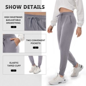 FULLSOFT Fleece Lined Sweatpants for Women-Women's Thermal Joggers with Pockets Lounge Pants for Yoga Workout Running Winter(Slate Heather,XX-Large)