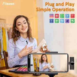 Aisizon Wireless lavalire Microphone, Wireless Clip on Microphones, Hi-Fi Audio, Wireless Mic A3, for iPhone 15, Laptop, Zoom Meeting, Video Recording, tiktok