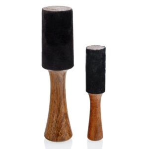 zenbless tibetan singing bowl mallet, hand carved wooden striker 2pcs, leather wrapped meditation mallet, for buddhist meditation yoga chakra healing relaxation accessories for musical instrument