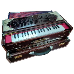 Ladies Scale Changer Kolkata Harmonium 9 stoppers 3¾ Octaves Gorgeous Lacquer Polish on Full Teakwood Construction Male Female Bass Premium Palitana Reeds