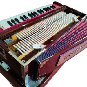 Ladies Scale Changer Kolkata Harmonium 9 stoppers 3¾ Octaves Gorgeous Lacquer Polish on Full Teakwood Construction Male Female Bass Premium Palitana Reeds