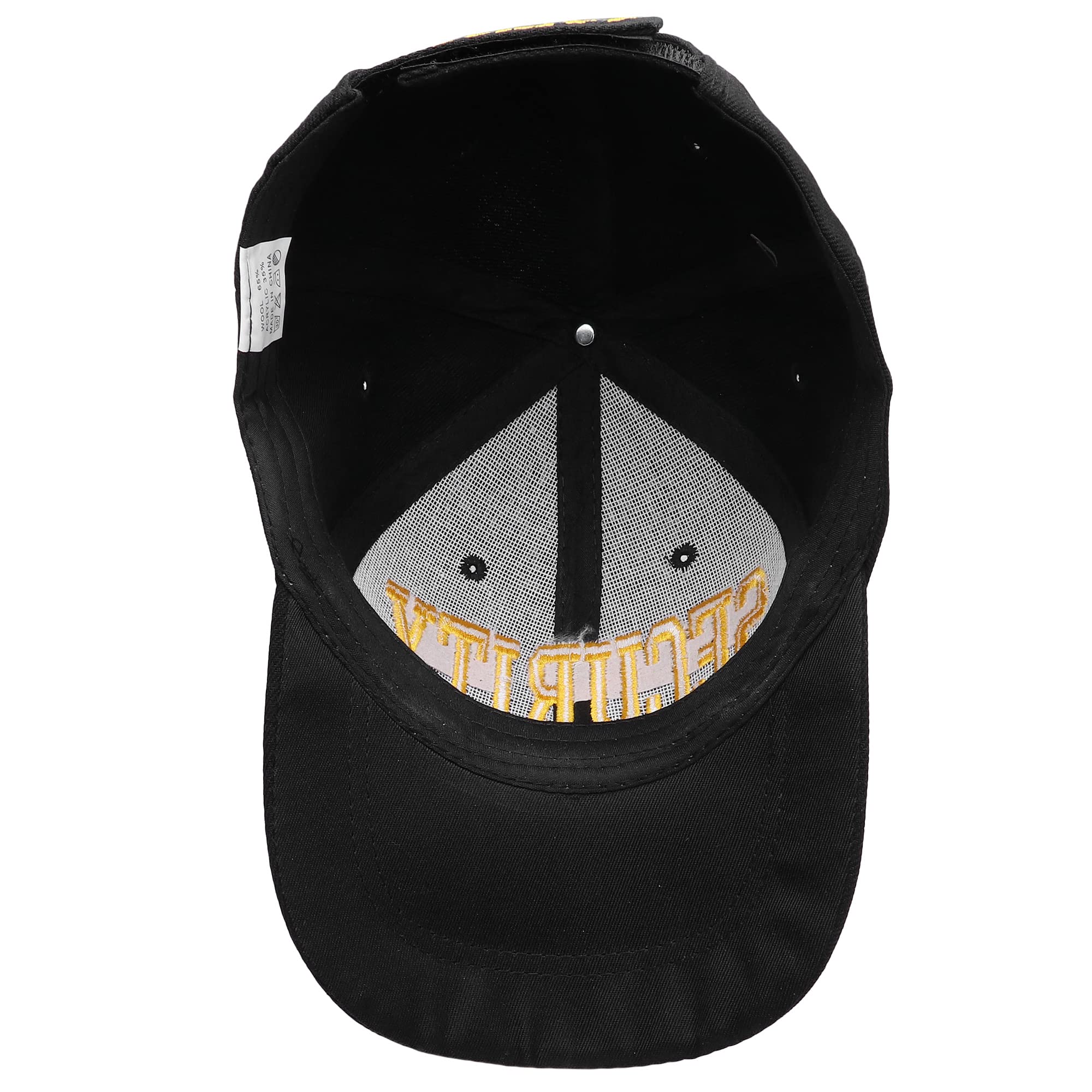 Wholesale 48-Pack Security Hat Baseball Cap - Gold or White Embroidery Security Front, Bill & Back - Adjustable Size - Gold