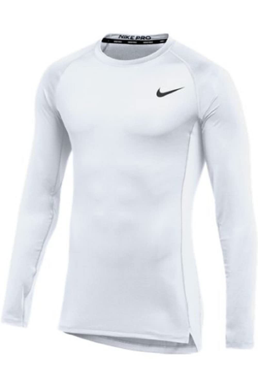 Nike Mens Pro Fitted Long Sleeve Training Tee (Medium White)