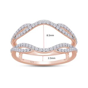 SAVEARTH DIAMONDS 2/5 cttw Round Cut Lab Created Moissanite Diamond Double Infinity Wedding Ring Guard Enhancer For Women In 14K Rose Gold Over Sterling Silver(D Color, VVS1 Clarity 0.40Cttw)-6.5