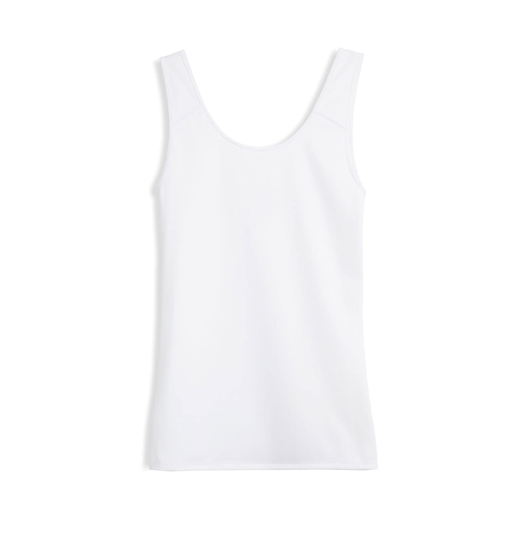 TomboyX Compression Tank Medium Support Top Smooth Flatlock Seams Full Coverage Athletic-X-Large/White