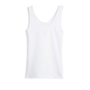 TomboyX Compression Tank Medium Support Top Smooth Flatlock Seams Full Coverage Athletic-X-Large/White