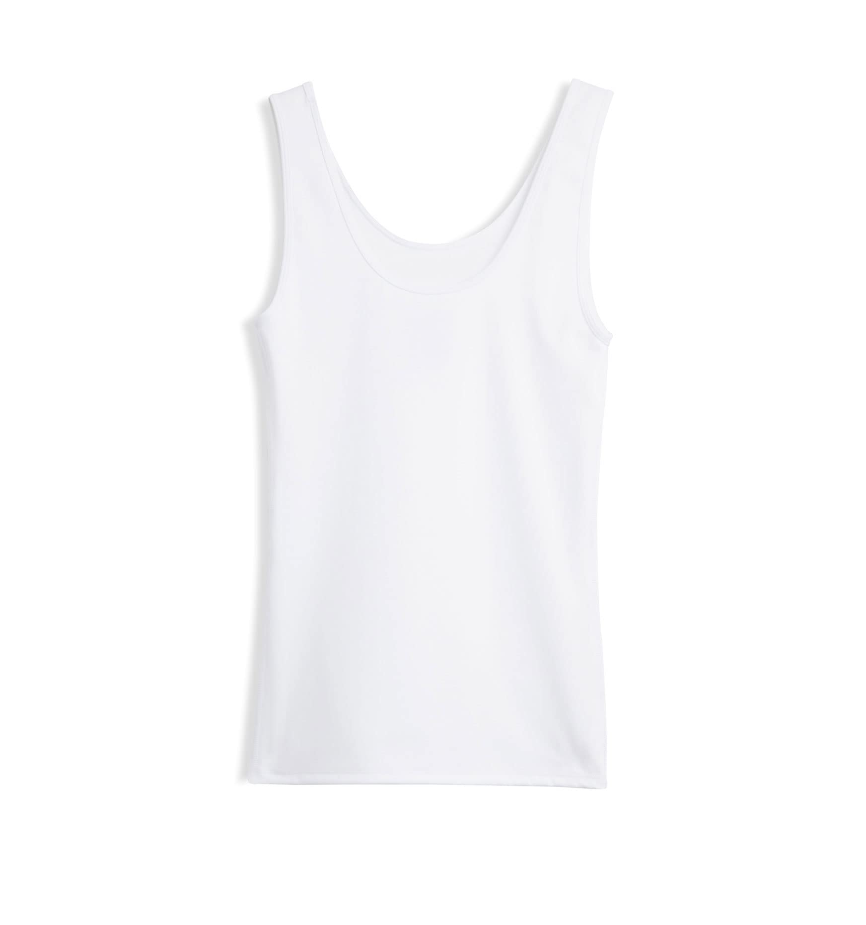 TomboyX Compression Tank Medium Support Top Smooth Flatlock Seams Full Coverage Athletic-X-Large/White