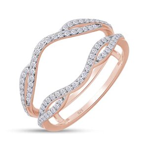 SAVEARTH DIAMONDS 2/5 cttw Round Cut Lab Created Moissanite Diamond Double Infinity Wedding Ring Guard Enhancer For Women In 14K Rose Gold Over Sterling Silver(D Color, VVS1 Clarity 0.40Cttw)-6.5