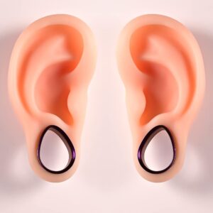 Maxbott 1 Pair 8-25mm Water Drop Design Stainless Steel Tunnels For Ears Gauges Plugs Stretchers Expander 0g-1" (22mm(7/8"), Purple)