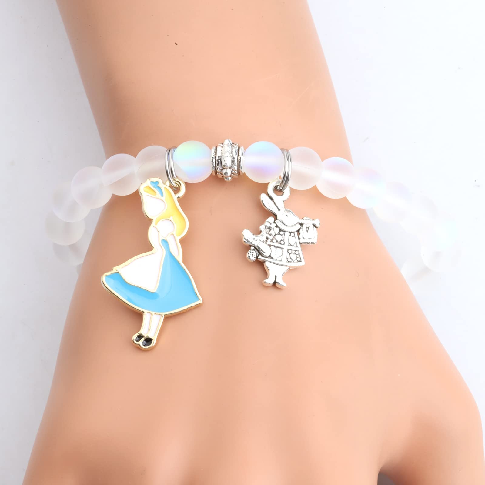 UJIMS Alice Bracelet Wonderland Movies Inspired Gifts Alice Fans Jewelry for Best Friend Rabbit Alice Cartoon Merchandise (Ace Bracelet)