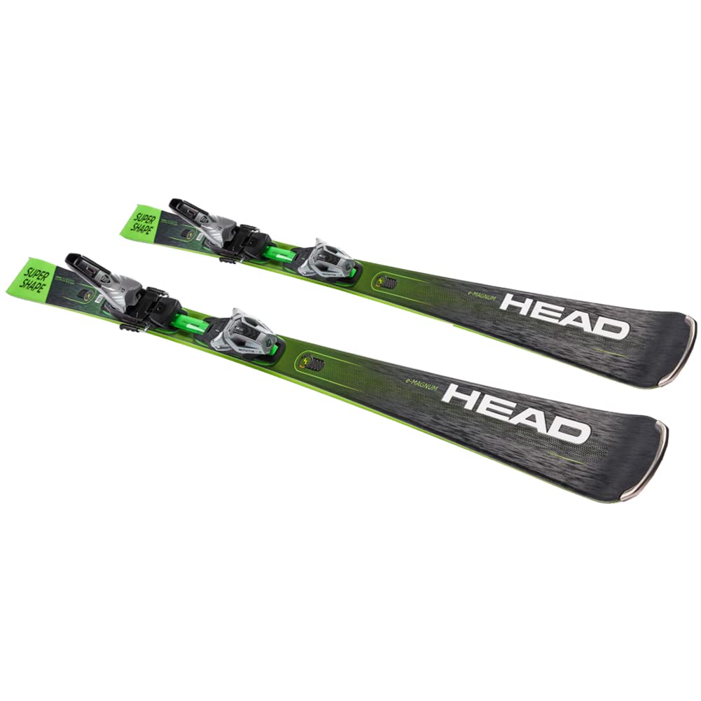 HEAD Unisex Supershape E-Magnum Performance Skis and Tyrolia Protector PR 13GW 85mm Alpine Ski Bindings Package, 163