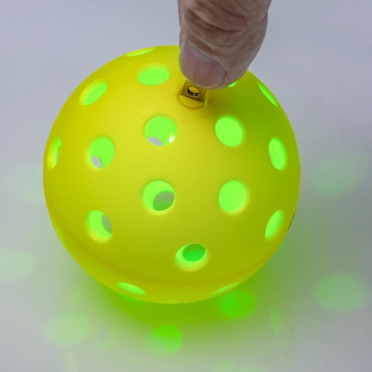 PickleStar LED Light Up Pickleball Balls, Glow in The Dark Pickleball Balls, Offcial Size OutdoorPickleBalls with Light 4 Pack LED Light Up Pickle Balls, Unique Gift for Pickleball Lovers