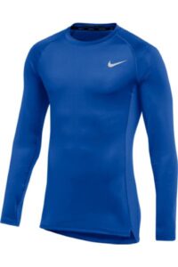 nike mens pro fitted long sleeve training tee (medium royal)