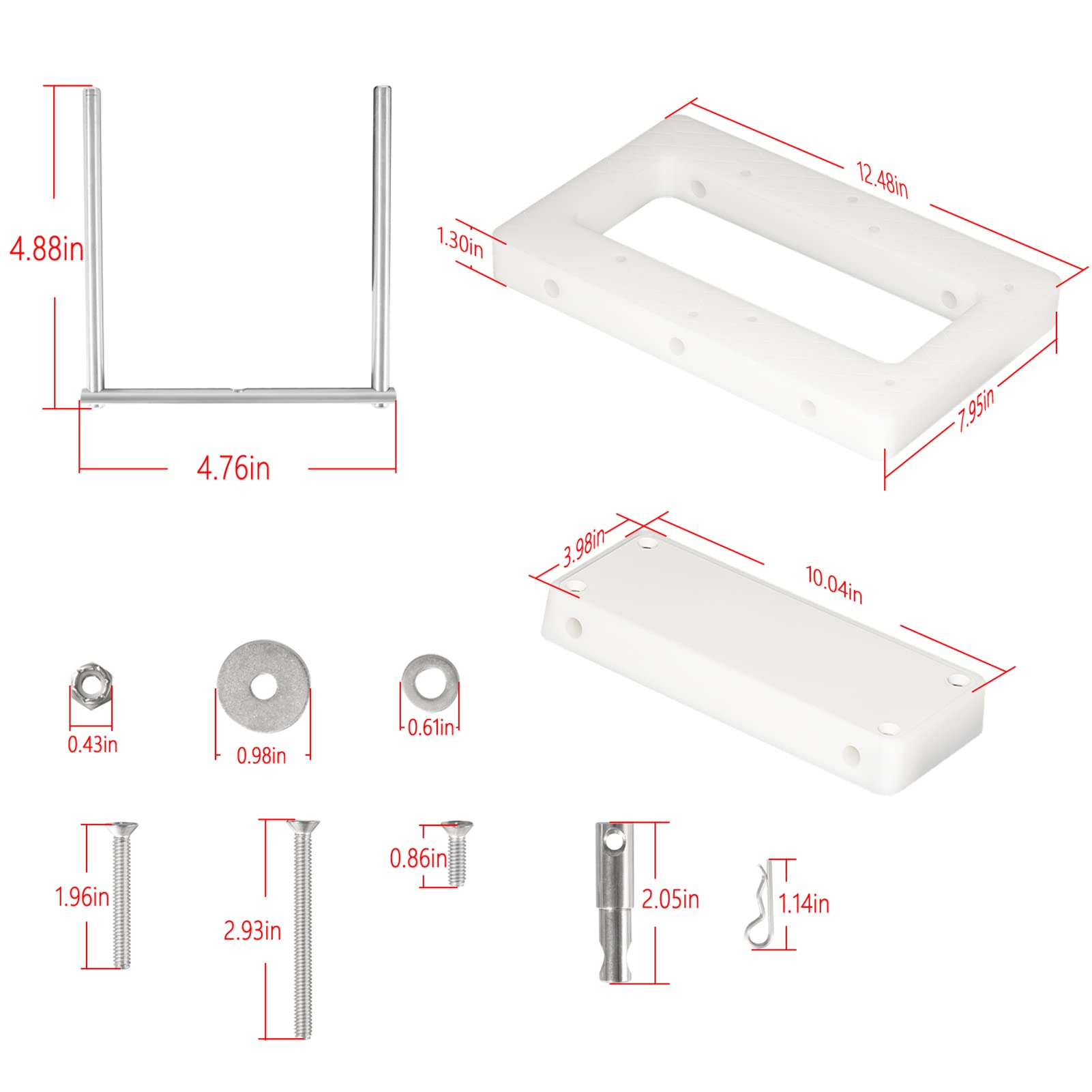 rta-54 for Minn Kota Quick Release Bracket 1854054 Fit for Riptide Electric Steer Trolling Motor Composite Quick Release Motor Mount, White