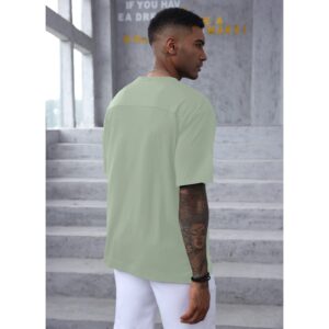 Men's Fashion Athletic T-Shirts Short Sleeve Casual Tee Plain Loose Crew Workout Gym Streetwear Shirts Top A Green