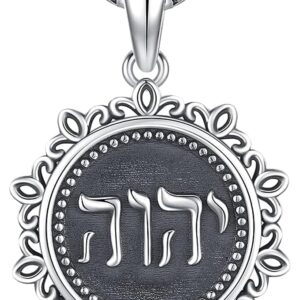 Aniu Hebrew Bible Names of God Jewelry Tetragrammaton Symbol Protection Necklace Jehovah YHVH YHWH Pendant Israel Lord Amulet Gift for Jewish Wiccan Pagan Jewelry