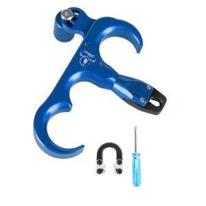 zshjgjr archery bow release aid 360° rotating head thumb release for compound bow hunting shooting accessories (blue)