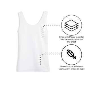 TomboyX Compression Tank Medium Support Top Smooth Flatlock Seams Full Coverage Athletic-X-Large/White